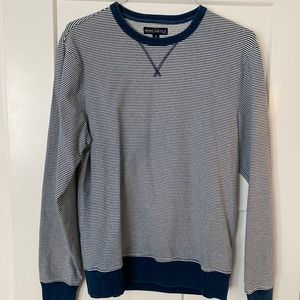 J. Crew Mercantile Men's Size Medium Crew Neck Stripe Sweatshirt Blue